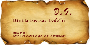 Dimitrievics Iván névjegykártya